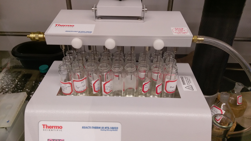 Figure 1. Reaction tubes stirring and heating in the Reacti-Therm appartus.